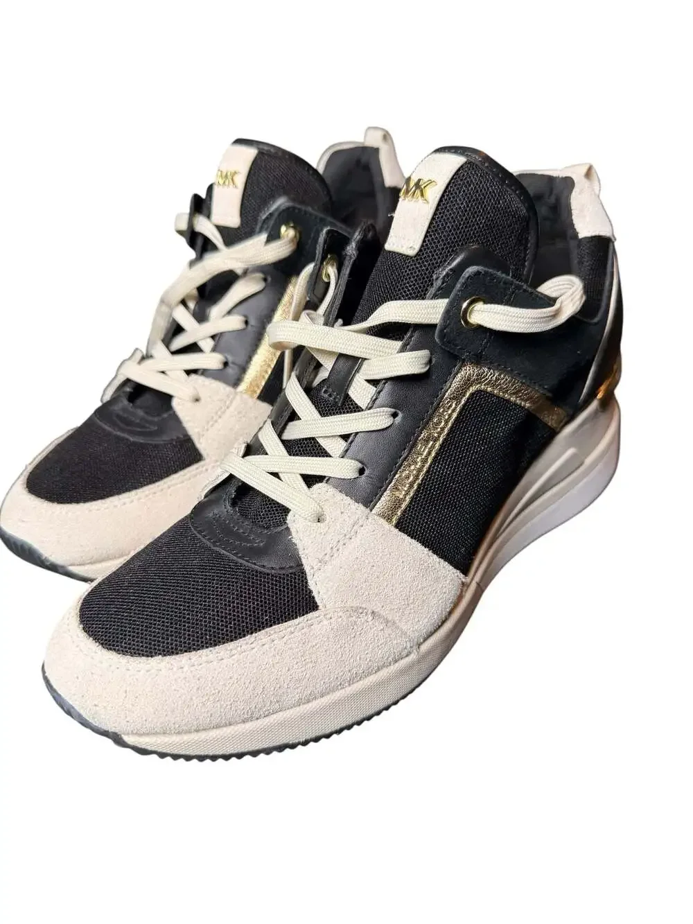 Michael Kors Georgie Women's Low Top Sneakers Black/Cream/Gold